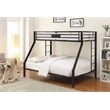 ACME Limbra Frame Twin over Queen Metal Bunk Bed with Ladder in Sandy Black