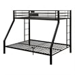 ACME Limbra Frame Twin over Queen Metal Bunk Bed with Ladder in Sandy Black