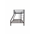 ACME Limbra Frame Twin over Queen Metal Bunk Bed with Ladder in Sandy Black