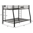 ACME Limbra Metal Frame Full XL over Queen Bunk Bed with Ladder in Sandy Black