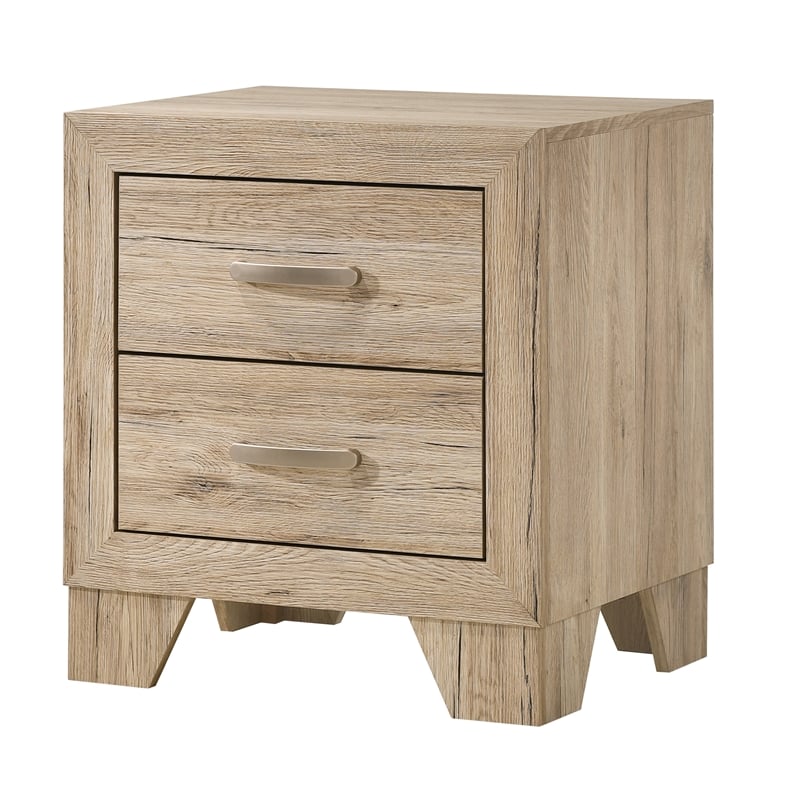 ACME Miquell 2-Drawer Wooden Nightstand in Natural
