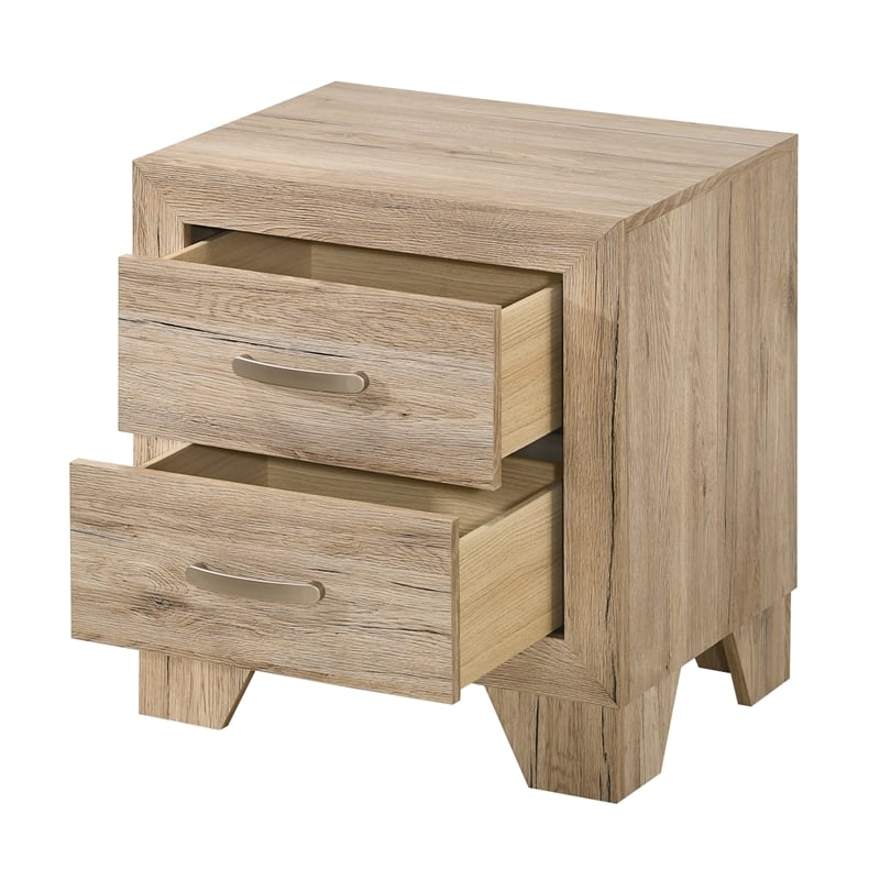 ACME Miquell 2-Drawer Wooden Nightstand in Natural