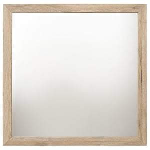 ACME Furniture Miquell 40&quot Square Wood Frame Bedroom Mirror in Rustic Natural