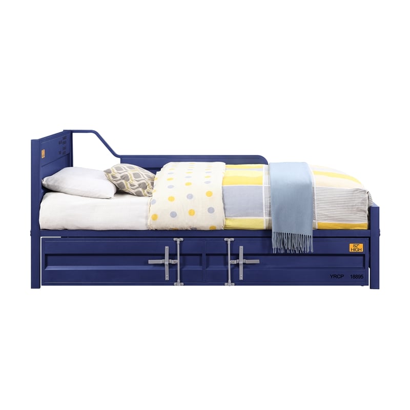 ACME Cargo Twin Metal Daybed with Roll-out Trundle in Blue