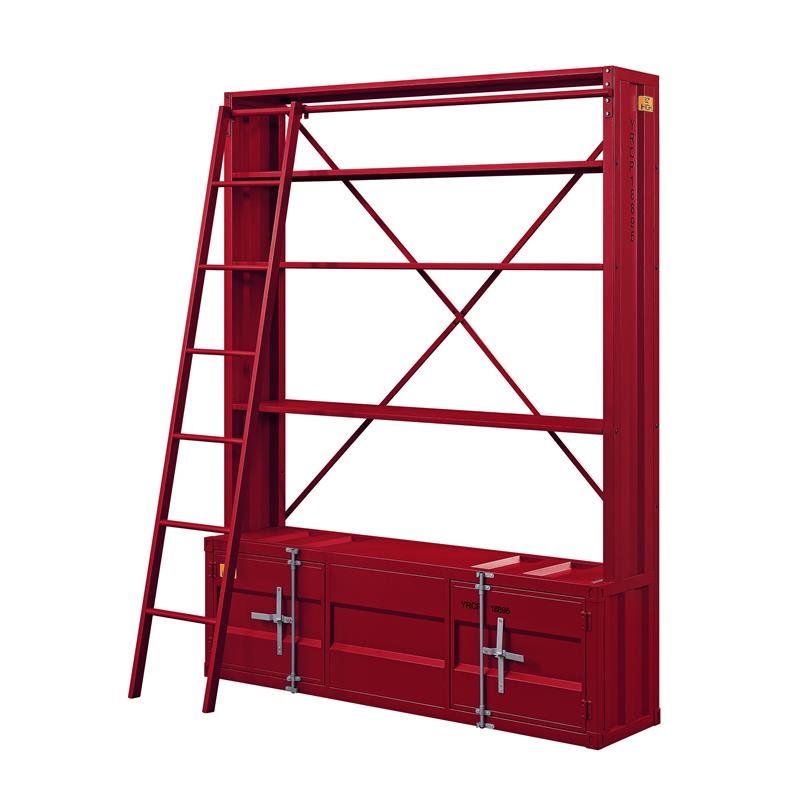 Acme Cargo Bookshelf Ladder In Red 39897