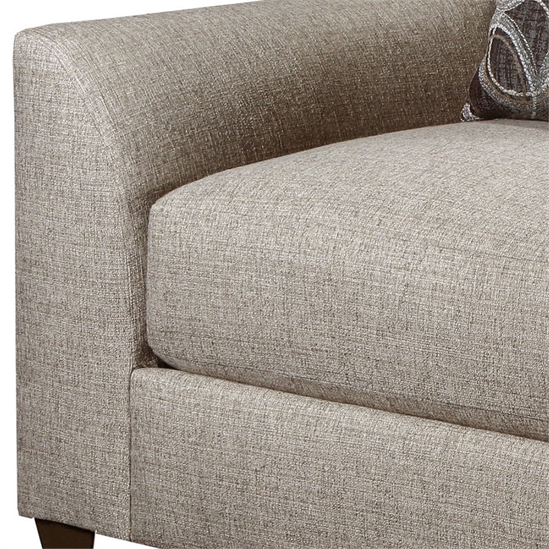 ACME Petillia Pillow Back Sloped Arms Chair in Sandstone Fabric