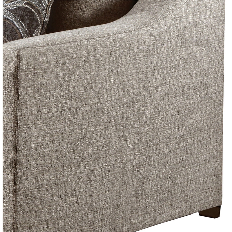 ACME Petillia Pillow Back Sloped Arms Chair in Sandstone Fabric