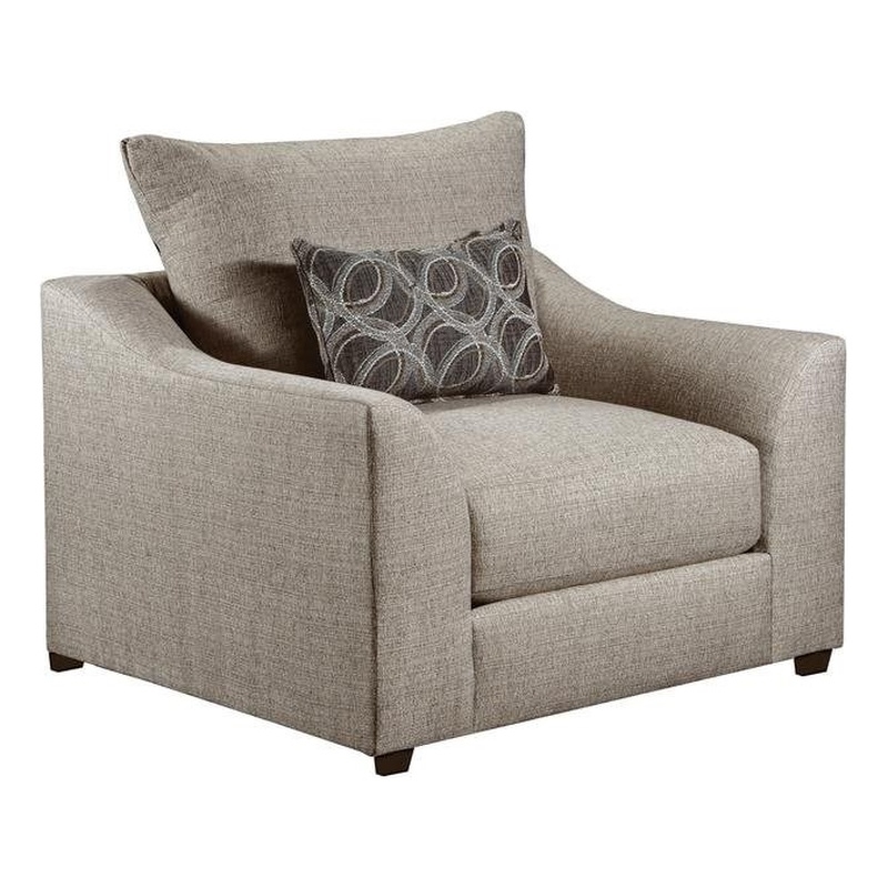 ACME Petillia Pillow Back Sloped Arms Chair in Sandstone Fabric