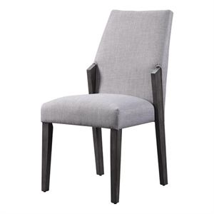 acme bernice side chair (set of 2) in gray oak
