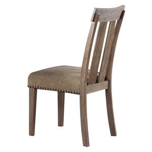acme nathaniel side chair (set-2) in fabric & maple