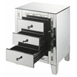 ACME Nasa Glass Nightstand with 3 Drawers in Mirrored and Mother Pearl