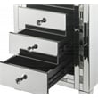 ACME Nasa Glass Nightstand with 3 Drawers in Mirrored and Mother Pearl