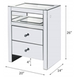 ACME Dominic Glass Rectangular 2-Drawer Nightstand with LED Light in Mirrored