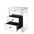 ACME Dominic Glass Rectangular 2-Drawer Nightstand with LED Light in Mirrored