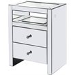ACME Dominic Glass Rectangular 2-Drawer Nightstand with LED Light in Mirrored