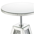 ACME Noralie Round Glass Side Table with Pedestal Base in Mirrored