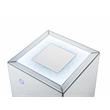 ACME Nowles Glass Top Accent Table with LED Light in Mirrored and Faux Stones