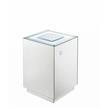 ACME Nowles Glass Top Accent Table with LED Light in Mirrored and Faux Stones