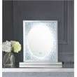 ACME Noralie Glass Accent Decor Mirror with LED in Mirrored and Faux Diamonds
