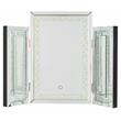 ACME Nysa Wooden Accent Decor Mirror in Mirrored and Faux Crystals