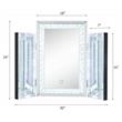 ACME Nysa Wooden Accent Decor Mirror in Mirrored and Faux Crystals