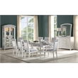 Acme Maverick Rectangular Wooden Dining Table with Leaf in Platinum White