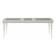 Acme Maverick Rectangular Wooden Dining Table with Leaf in Platinum White