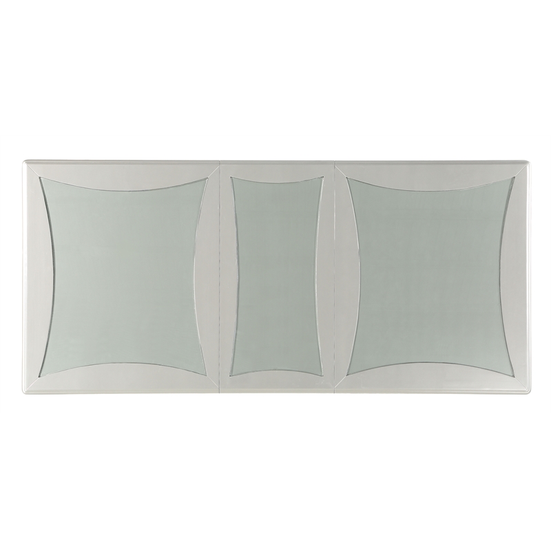 Acme Maverick Rectangular Wooden Dining Table with Leaf in Platinum White