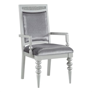 acme maverick arm chair (set-2) in fabric & platinum