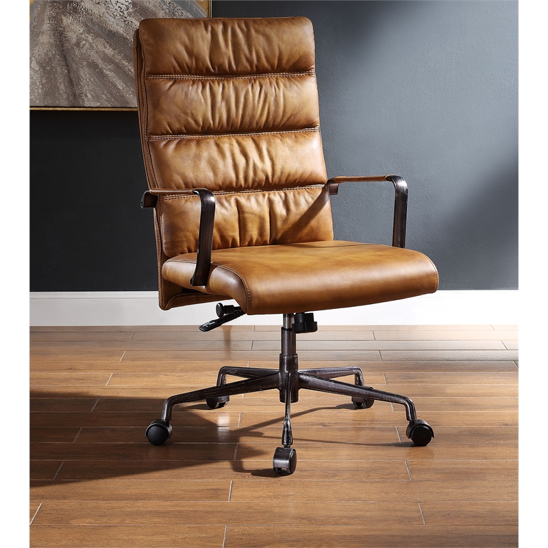 Acme Jairo Executive Office Chair with Lift in Sahara Top Grain Leather ...