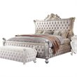 Acme Picardy Queen Bed in Fabric & Antique Pearl