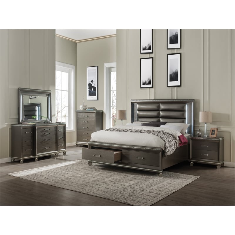 Acme Sadie Nightstand in Dark Champagne