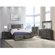 Acme Sawyer Rectangular Wooden Frame Mirror with LED in Metallic Gray