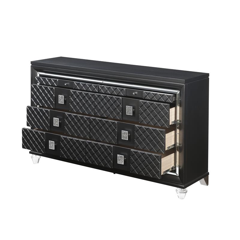 Acme Sawyer 8-Drawer Wooden Dresser in Metallic Gray