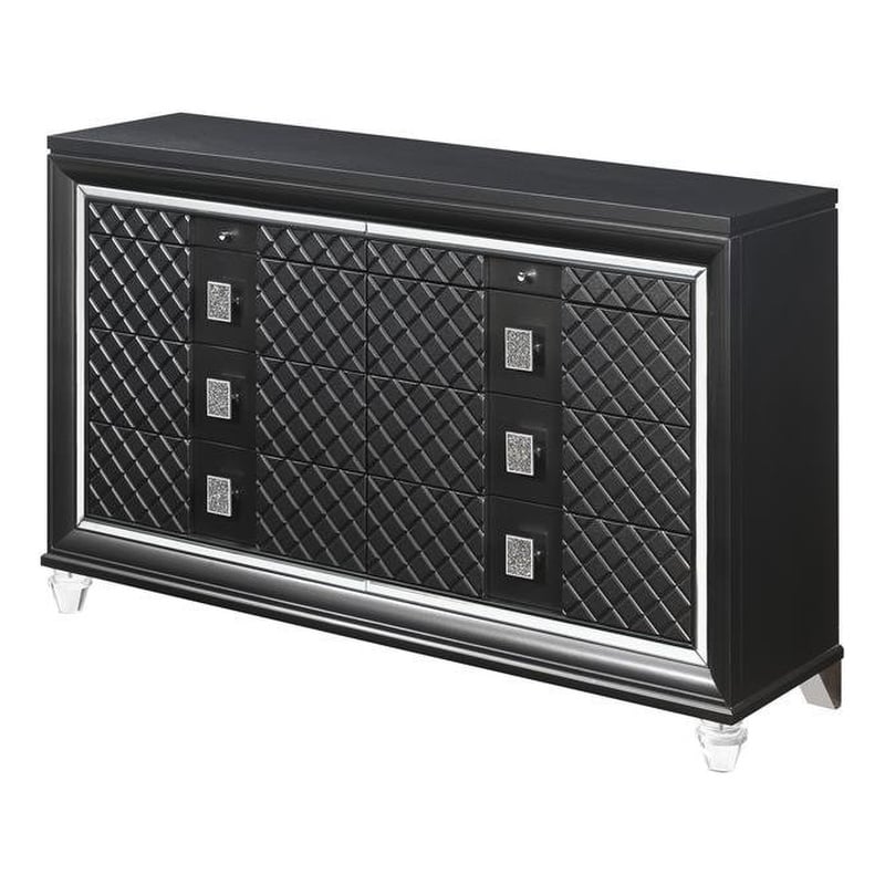 Acme Sawyer 8-Drawer Wooden Dresser in Metallic Gray