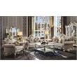 ACME Picardy Sofa with Pillows in Beige Fabric and Antique Pearl