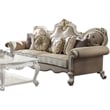 ACME Picardy Sofa with Pillows in Beige Fabric and Antique Pearl