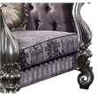 Acme Versailles Sloped Arm Tufted Chair in Velvet and Antique Platinum