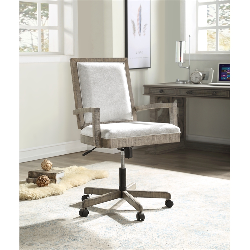 ACME Artesia Fabric Upholstered Executive Office Chair in Salvaged Natural