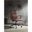 ACME Indra Leather Upholstered Swivel Office Chair in Vintage Chocolate