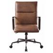 ACME Indra Leather Upholstered Swivel Office Chair in Vintage Chocolate