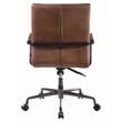ACME Indra Leather Upholstered Swivel Office Chair in Vintage Chocolate