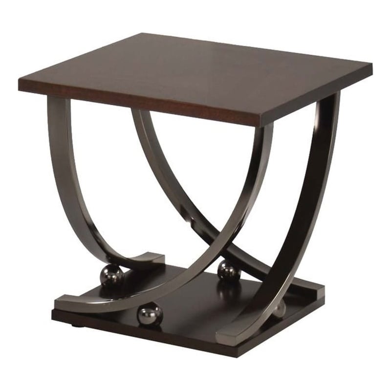 ACME Isiah Square Metal End Table in Black