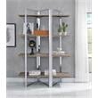 ACME Libby 4 Fixed Wooden Shelves Rectangular Bookshelf in Chrome Metal