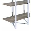 ACME Libby 4 Fixed Wooden Shelves Rectangular Bookshelf in Chrome Metal