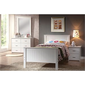 acme bungalow twin bed in white