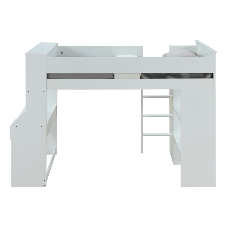 ACME Ragna Wooden Frame Loft Bed in White