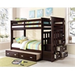 ACME Allentown Twin/Twin Bunk Bed with Storage Ladder & Trundle in Espresso