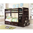 ACME Allentown Twin/Twin Bunk Bed with Storage Ladder & Trundle in Espresso