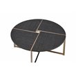 ACME Bromia Round Wooden Coffee Table in Black and Champagne
